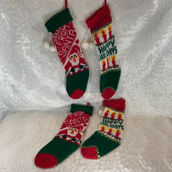 4 - Knit Reindeer Stockings 2 Assorted styles - Picture 1 of 7